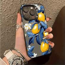 Phone Case: Fruit Lemon Pattern Case Compatible With  15 Pro Max,  11/11 Pro Max/11 Pro/12/12 Pro/12 Pro Max/13/13 Pro/13 Pro Max/14/14 Pro/14 Pro Max/15/15 Pro Max/15 Pro/16/16 Pro/16 Pro Max Protective Cover - Translucent Black - View 1