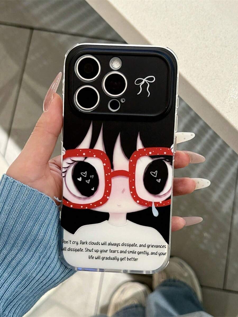 1件韓式磨砂手機殼,大鏡頭窗防震保護殼,耐刮防摔透明軟 TPU 手機殼,Y2K 美學可愛風格,適合日常通勤、旅行、度假、送禮,兼容 17 Pro Max、17 Pro、16 Pro Max、16 Pro、16、15 Pro Max、15 Pro、15、15 Plus、14 Pro Max、13 Pro Max、14、12、11、17 手機殼、18 Pro Max 18 Pro 智慧型手機保護套 - 黑色 - 查看 1