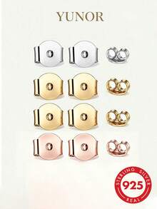 1/2/6/10pcs 925 Sterling Silver Hypoallergenic Earring Backs, Prevent Ear Stud Blockage, Suitable For Daily Wear - Earring Backs - View 2