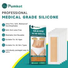 Silicone Scar Sheets, Silicone Scar Tape(5.7" X 1.57" 10 Pcs), Silicone Scar Sheets For Surgical Scars, Keloid Bump Removal, Stretch Marks Removal, C-Section, Burn Et - 10 PCS - View 2