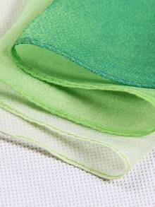 1 chiếc khăn choàng chiffon màu gradient, nhẹ, đa năng, dáng dài hình chữ nhật cho nữ, dùng cho mùa xuân/thu/hè, phù hợp khi nhảy khiêu vũ vuông - Xanh lá chuyển sắc - Xem 4