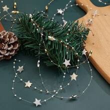Christmas Acrylic Star Beads Chains 14mm 5 Yards Fishing Line Star String Ornament For Xmas Tree Wreath DIY Craft Decoration - Beads Chains - View 3