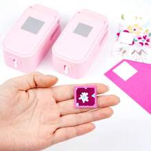2pcs/Set (1pc Serrated Edge Square Punch + 1pc Solid Square Punch) Layered Serrated Edge Square Paper Punch, Suitable For Scrapbooking And Collage, Stamp Style Nested Craft Punch, With Precise Alignment Hollow Design, Suitable For Card Making - Pink - Set Of 2 - View 5