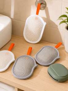 5pcs Set: 4 Soap Foaming Nets + 1 Portable Storage Box With Hanging Rope, Soap Foaming Net, Bathroom Soap Storage Foaming Bag, Includes Portable Storage Bag - Multicolor - View 2