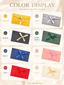 Custom Name Envelopes With Ribbon Bows, Sparkling Wedding Invitation Envelopes, Cash Envelopes, And Favor Gift Bags For Christmas, Thanksgiving - Multi-color - Bow Envelope - View 5