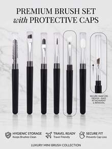 12-Piece Mini Silicone Spiral Makeup Brush Set (For Brows, Lips, And Lashes) - Features A Dual-Ended Design With Soft Bristles For Precise Application; Includes Eyeliner, Lip, And Eyebrow Brushes With A Stylish Look. - Multicolor - View 5