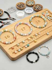 Wooden Beaded Design Board Bracelet Making Tray Measurement Bead Board DIY Jewelry Bracelet Necklace Handmade - Multicolor - View 5