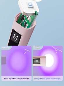 Portable Nail Lamp, Compact Screen Display, Unidirectional Light - Fast Drying Gel Nail Polish Dryer, USB Rechargeable, Handheld With Stand, Nail And Toenail Lighting Lamp, Valentine's Day Gift - Multicolor - View 10