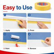tesa Tessa Yellow Fine Textured Paper, Easy To Tear Paint Spray Mask Packaging Tape, No Residue, DIY Usable, Suitable For Wall Painting, Bookkeeping, Etc - Single Piece - View 10