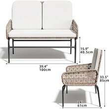 Patio Sofas - Beige - View 3