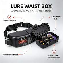 Waist-Mounted Fishing Tackle Box, Portable Lure Accessory Box, Rock Fishing Storage Box, Live Bait Tool Box For Red Worms, Earthworms, Sandworms, Multi-Function Waist Bag For Sea Fishing Lures, Portable Fishing Accessory Tool Box - Black - View 2