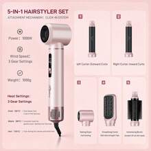 ATOPSKINS Set Pengering Rambut & Sikat Udara Panas Multifungsi 5-in-1, Sisir Pelurus & Pengeriting Otomatis & Sikat Panas dengan Layar Suhu LED, Kontrol Suhu Presisi 3 Tingkat, Hadiah Sempurna untuk Hari Ibu, Hari Valentine, Produk Penataan Rambut Penting untuk Perjalanan, Cocok untuk Semua Jenis Rambut, Berbagai Gaya Rambut dalam Satu Set - MultiWarna - View 11