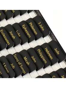 1 Set (5 Sheets) Bible Index Tabs, 15 Index Stickers Per Sheet, Laminated Bible Bookmarks, Waterproof And Tear-Resistant Bible Index Labels, Black Series Gold Foil Printed Font Bible Labels, Easy To Read And Apply, Unisex, For Prayer And Scripture Navigation, Daily Office, Bible Study, Easter, Mother's Day Gifts, Back To School - Bible Index Tabs - View 10