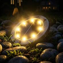 1PC Solar Disc Ground Light, Stainless Steel Shade Warm White LED In-Ground Light, Auto Light Sensor Outdoor Landscape Lamp For Garden, Lawn, Pathway, Driveway, Yard And Stairs - Solar Ground Lights Warm White - View 8