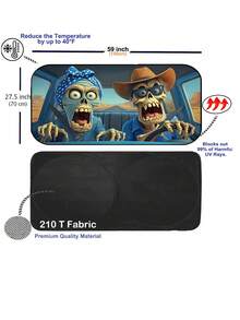 1pc Car Windshield Sun Shade, Foldable Sun Visor, Front Window Sun Shade, Sun Shade Accessory (59.06x27.5 Inches) - A - View 6