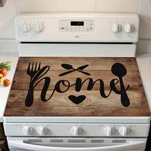 (Hot !!) 1pc Vintage Wooden Board Pattern, 2D Printed Flat Stove Mat, Rubber Non-Slip Heat-Resistant Stove Cover Pad, Suitable For Induction Cooktop, Glass Stove, Multi-Function Scratch-Resistant Mat, Best Choice For Oven, Washing Machine, Dryer, Kitchen Decor. - Multicolor - View 14
