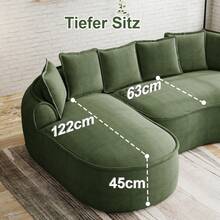 Chaise Lounge Green Made Of Chenille For Living Room And Relaxation Area - Green 3 Seat - 查看 5