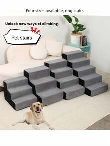 1Pc Straight Pet Ladder, Non-Slip And Washable, Available With 3/4/5 Steps, Suitable For Small, Medium And Large Pets For Bunk Beds And Sofas, Multiple Colors Available. - Multicolor - View 2