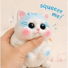 somoving Juguete antiestrés suave de gatito, accesorio fidget con temática animal adorable, dulce adorno de escritorio, maravilloso regalo de cumpleaños, vuelta a clases, Halloween & fiesta animada para jóvenes - Multicolor - Ver 4