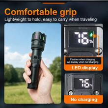 800000LM Rechargeable LED Flashlight Aluminum Alloy Torch Long Shot 1500M Great As A Gift - Black - View 9