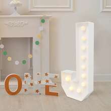 YUNRUX Light-Up Letters, White Glowing Letters, Large Letter Light, Letter J - A - 查看 9