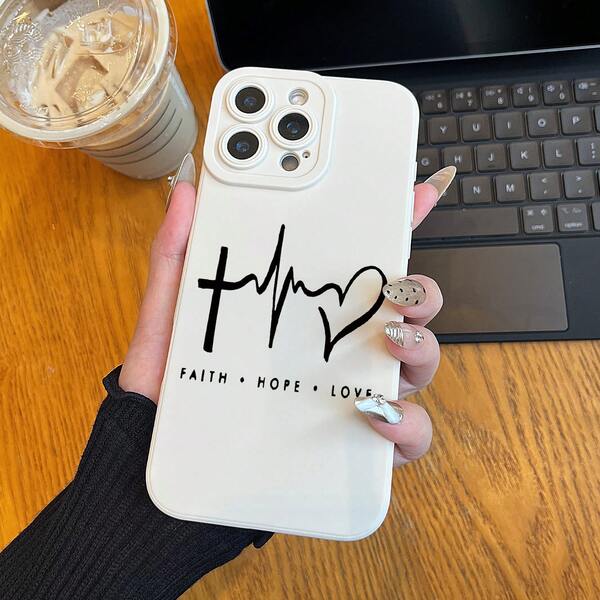 Angel Eye High-End Mobile Phone Case Faith Hope Love Pattern UV Printing Mobile Phone Case 360 Degree All-Round Protection  11 12 13 14 15 16 Pro Max XR X/XS 7 8 Plus SE Mini Smartphone Best Gift Birthday Present For Boys And Girls