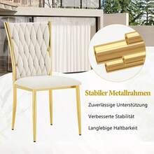 Dining Chair Beige Made Of Metal For Dining Room And Kitchen - Beige - View 7