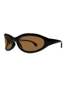 1pc Wrapped Cat Eye Fashion Glasses Y2K Personalized Retro Versatile Casual Glasses Suitable For Daily Wear Street Photography Vacation Travel Autumn/Winter Outfit Summer Beach Accessory Back To School Outfit - Brown - View 6
