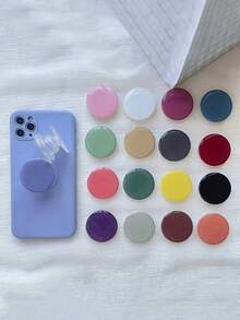 Giá đỡ điện thoại dán bàn dạng túi khí thu gọn, màu trơn trong suốt, kiểu macaron, chất liệu epoxy, thiết kế slouchy cho ốp lưng - Nhiều màu - Xem 11