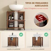 Over-The-Toilet Storage Cabinet, Adjustable Shelves, Melamine, 60 X 30 X 60 Cm, For Bathroom And Toilet, Rustic Brown - Multicolor - View 5
