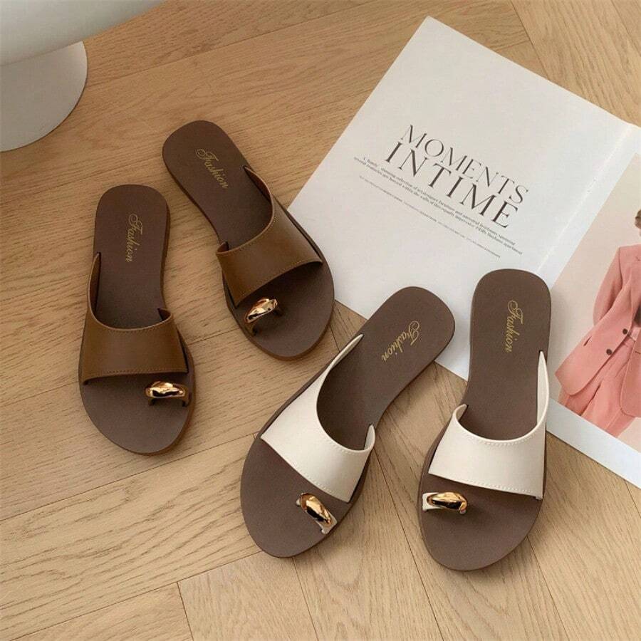 Women Flats - 米色 - 查看 1