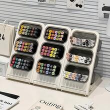 1pc Large Capacity Desktop Organizer, Slanted Student Pen Holder, Office Stationery Marker Storage Rack, Capsule Coffee Storage Box, Tea & Snack Organizer Rack, Makeup Brush Holder - Multicolor - View 1