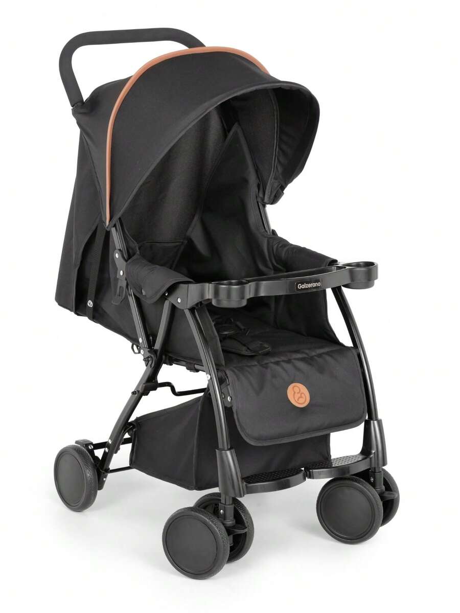 Carrinho Nizi Compacto Reclinável Passeio Confortável Preto - Preto - Visão 1