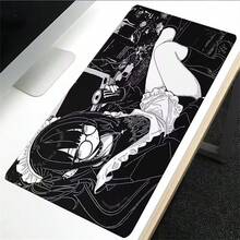 Japan Anime Girl Mousepad, Extra Large Desk Mat, Office Pc Computer Accessories Mouse Pad, Gaming XXL Keyboard Mat, Non-Slip Desk Mat, For Home And Office, Black White Extended Painting Mouse Mat Carpet - View 11