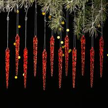 1 Set 12pcs 13cm Shatterproof Acrylic Icicle Christmas Hanging Ornaments, Diamond Refraction Lightweight Tree Decor, Durable Holiday Home Decoration, Multicolor - Multicolor - View 13