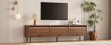 Tv Stand Brown Made Of Wood For Living Room And Media Area - 核桃 - 查看 11