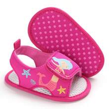 Sweet Cute Summer Infant Girl Cartoon Mermaid Princess Casual Breathable Sandals 0-1 Years - Hot Pink - View 3