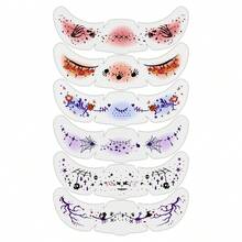 6入萬聖節UV感光臨時臉部紋身貼紙，黑光下發光，恐怖骷髏蜘蛛網南瓜骨架臉部貼紙，適合萬聖節Cosplay派對妝容 - 彩色 - 查看 3