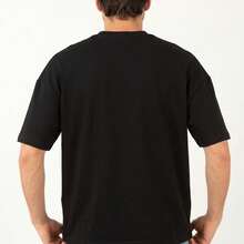 Camiseta Oversized Gola Alta Streetwear Algodão Estilo Urbano Treino Casual Preto Estamp Todas Ocasiões ARANHA 53 - Preto - Visão 2