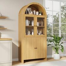 Sideboard Natural Made Of Wood For Dining Room And Living Room - Natural - View 5