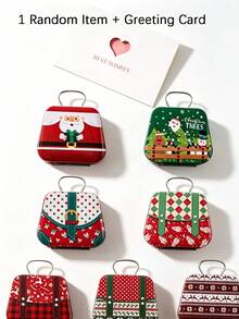 1/2pcs Christmas Tin Candy Boxes, Suitable For Holiday Gifts And Party Favors, Gift Bags, Christmas Decoration - Multiple Styles - View 9