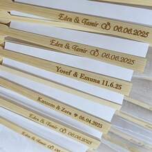 1/3/5/9/15pcs Customized White Bow Ribbon Multi-Piece Set Party Favors, Customized Wedding Hand Fans, White Folding Elegant Paper Fans, Bridal Wedding Gifts, Green Ribbon Accessories, Fashionable And Easy To Use, Free Customization Of Any Text - Multicolor - View 5