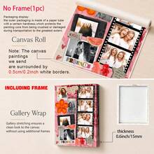 1pc Best Friend Photo Collage Custom Poster, Personalized Bestie Gift Pictures Custom Photo, Friendship Customized Wall Art, Editable Canva Template, Birthday Gift, Customizable Things, Room Decor, Optional Frame - Multicolor - View 4