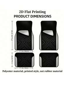 4PCS Pink & Black Geometric Car Floor Mats, Minimalist Premium Non-Slip Washable Interior Accessories, All-Season Absorbent Foot Pads For Sedans SUVs Trucks, Cute Car Decor For Women - A - View 13