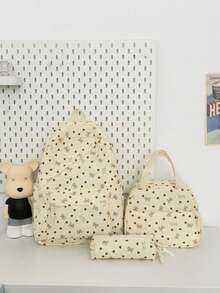 1 Set Back To School Backpack Set - Bow Pattern Large Capacity Backpack + Lunch Bag + Pencil Case Multi-Piece Set, With Laptop Compartment School Bag, Campus Day Bag, Lightweight Portable Zipper Bag, Suitable For Students/Teenagers/Graduates, Perfect For Outdoor/Travel/Middle School/High School/University, Essential College Backpack - 8217 - View 15