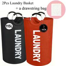 1/2 Pack Large Laundry Basket With Foldable Laundry Bag, Independent High Hanger,  The Handle Ring Adopts A Half Ring Design And The Connection Is More Secure And Wear-Resistant, Halloween Costumes Basket , Decoración Navideña 2026 - View 15