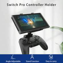 Klip Dudukan Konsol Game dan Kontroler NS Pro yang Kompatibel dengan Switch OLED dan Kontroler Pro, Klip Penyangga Game Video yang Dapat Diatur, Penjepit Aksesori Game Standar, Hitam - View 2