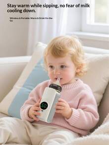 Portable Baby Bottle Warmer, Suitable For Travel And On-The-Go Use, Fast Heating, Battery Life Up To 5 Hours, Precise Temperature Control, Equipped With 2000mAh Large Capacity Battery - Multicolor - View 6