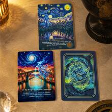 The Starry Night Oracle Cards,A 44-Card Deck,Star Dream Weaving Light Oracle Cards. - Royal Blue - View 6
