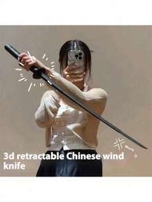 1 buah Pedang Samurai Katana Teleskopik Cetak 3D, Pedang Samurai Lipat yang Dapat Ditarik, Alat Bantu Dekorasi Penghilang Stres, Aksesori Cosplay Simulasi Kreatif, Ornamen Lelucon Unik untuk Pesta, Dekorasi Rumah, Hadiah untuk Dewasa dan Remaja - Beraneka warna - View 6